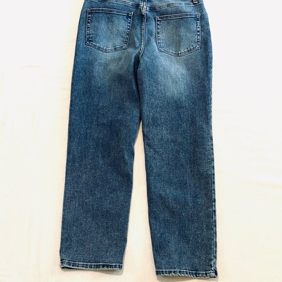 OAT jeans 10 high-waisted medium blue straight leg stretch - Picture 2 of 8